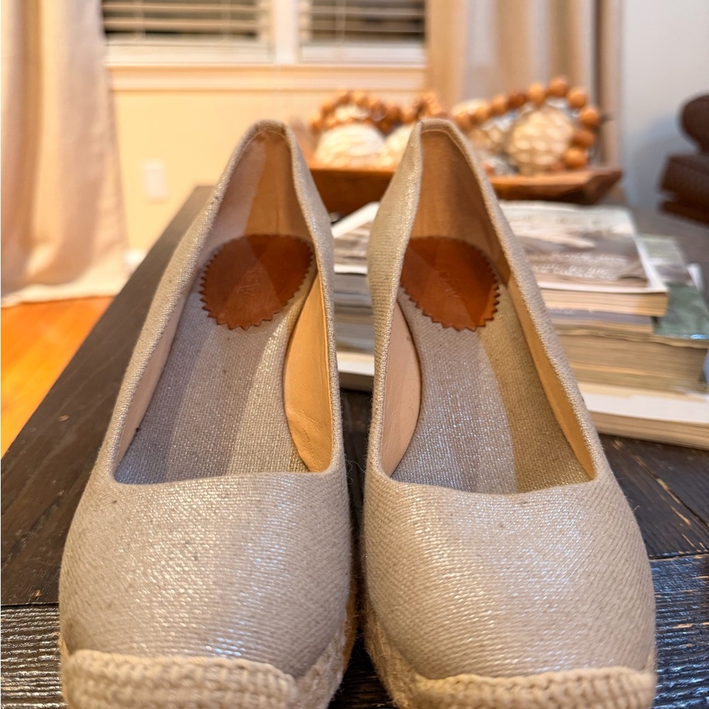 J. Crew Women's Cream Espadrille Wedges